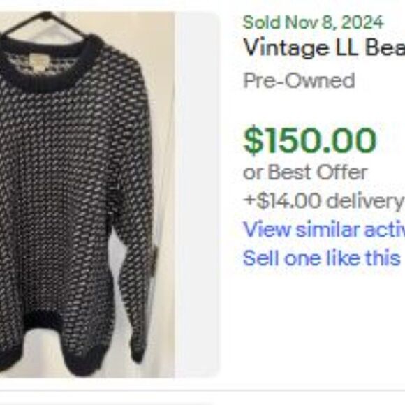 Vintage LL Bean Birdseye Fisherman Made In Norway Wool Norwegian Sweater Size M - Picture 8 of 8